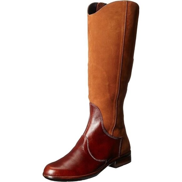 Naot Shamal Boot Leather Suede Knee High Brown Riding Boots Boho Chic Equestrian - Picture 1 of 13